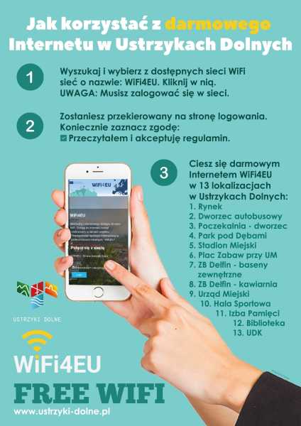 Darmowy Internet WiFi4EU w 13 lokalizacjach w Ustrzykach Dolnych!